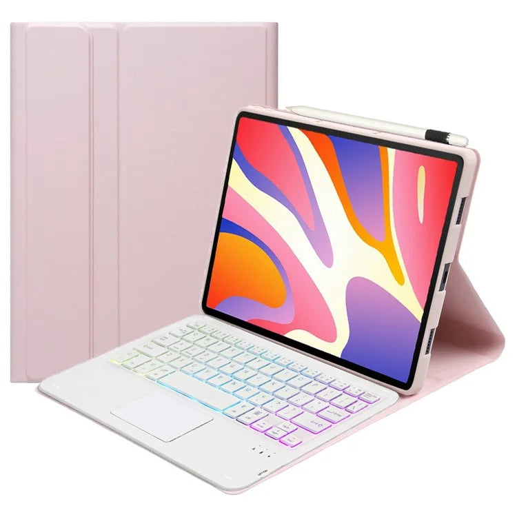 AH17-AS For Huawei MatePad 11.5 Leather Tablet Case + Backlit Bluetooth Keyboard with Touchpad