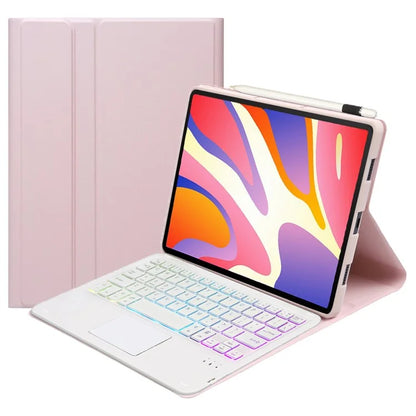 AH17-AS For Huawei MatePad 11.5 Leather Tablet Case + Backlit Bluetooth Keyboard with Touchpad