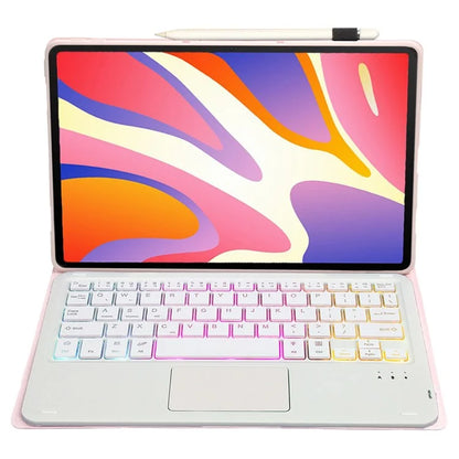 AH17-AS For Huawei MatePad 11.5 Leather Tablet Case + Backlit Bluetooth Keyboard with Touchpad