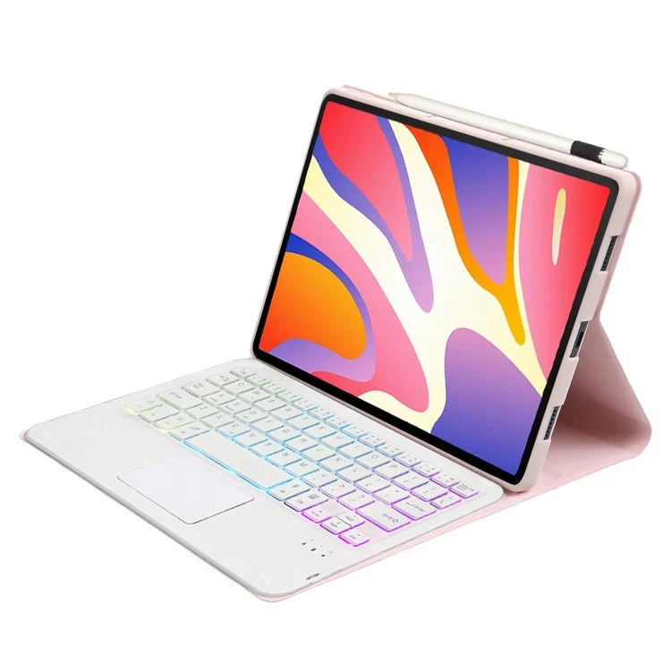AH17-AS For Huawei MatePad 11.5 Leather Tablet Case + Backlit Bluetooth Keyboard with Touchpad