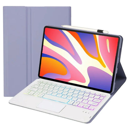 AH17-AS For Huawei MatePad 11.5 Leather Tablet Case + Backlit Bluetooth Keyboard with Touchpad