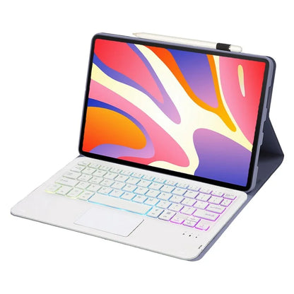 AH17-AS For Huawei MatePad 11.5 Leather Tablet Case + Backlit Bluetooth Keyboard with Touchpad