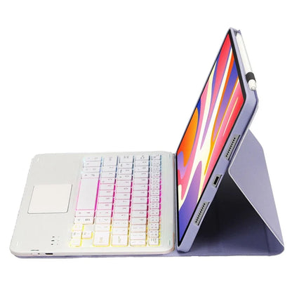 AH17-AS For Huawei MatePad 11.5 Leather Tablet Case + Backlit Bluetooth Keyboard with Touchpad