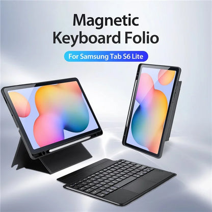 DUX DUCIS For Samsung Galaxy Tab S6 Lite (2020) / S6 Lite (2022) / (2024) Magnetic Bluetooth Keyboard PU Leather Tablet Case