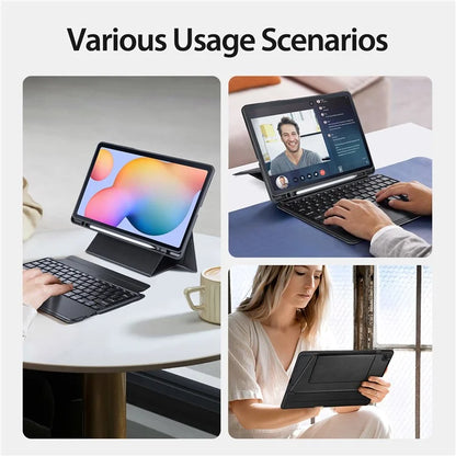 DUX DUCIS For Samsung Galaxy Tab S6 Lite (2020) / S6 Lite (2022) / (2024) Magnetic Bluetooth Keyboard PU Leather Tablet Case