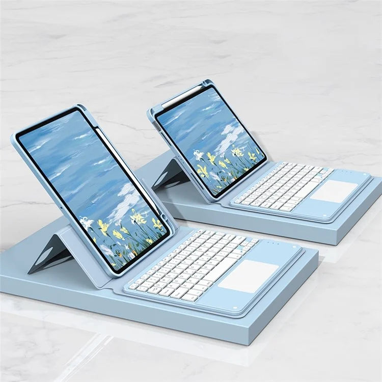 FT-5109 For iPad 10.9 (2022) Touchpad Bluetooth Keyboard with Detachable PU Tablet Case