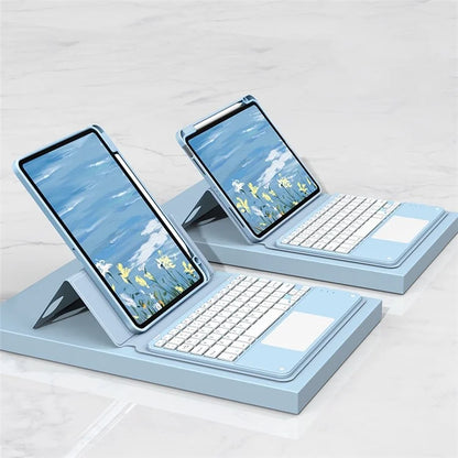FT-5109 For iPad 10.9 (2022) Touchpad Bluetooth Keyboard with Detachable PU Tablet Case