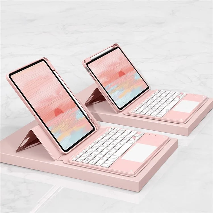 FT-5109 For iPad 10.9 (2022) Touchpad Bluetooth Keyboard with Detachable PU Tablet Case