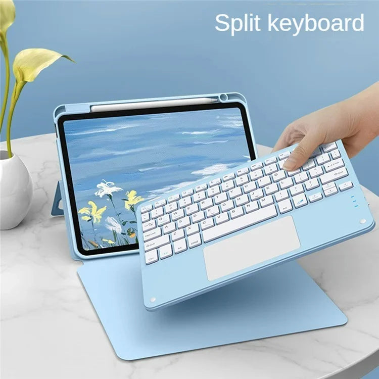 FT-5109 For iPad 10.9 (2022) Touchpad Bluetooth Keyboard with Detachable PU Tablet Case