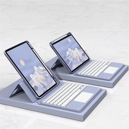 FT-5109 For iPad 10.9 (2022) Touchpad Bluetooth Keyboard with Detachable PU Tablet Case