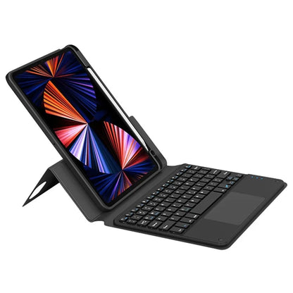 FT-5109 For iPad 10.9 (2022) Touchpad Bluetooth Keyboard with Detachable PU Tablet Case