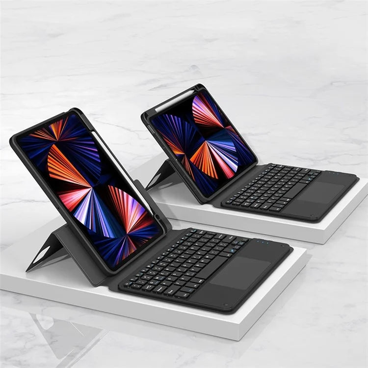 FT-5109 For iPad 10.9 (2022) Touchpad Bluetooth Keyboard with Detachable PU Tablet Case