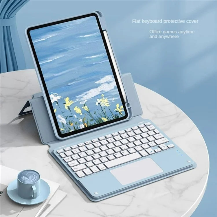FT-5109 For iPad 10.9 (2022) Touchpad Bluetooth Keyboard with Detachable PU Tablet Case