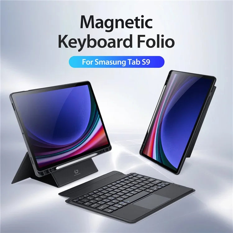 DUX DUCIS For Samsung Galaxy Tab S9 Bluetooth Keyboard Case Magnetic Detachable PU Tablet Cover