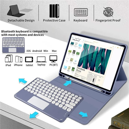 TP-1099 For iPad 10.9 (2022) Detachable Bluetooth Keyboard Case Pencil Slot Protective Tablet Case