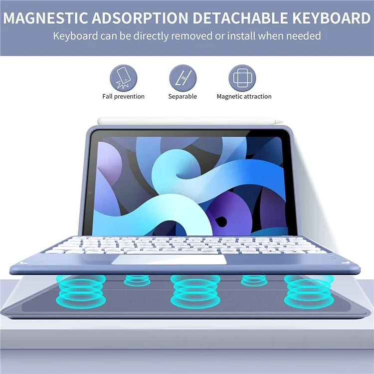 TP-1099 For iPad 10.9 (2022) Detachable Bluetooth Keyboard Case Pencil Slot Protective Tablet Case