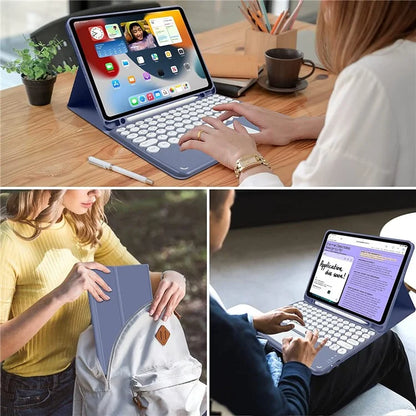 TP-1099 For iPad 10.9 (2022) Detachable Bluetooth Keyboard Case Pencil Slot Protective Tablet Case