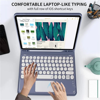 TP-1099 For iPad 10.9 (2022) Detachable Bluetooth Keyboard Case Pencil Slot Protective Tablet Case