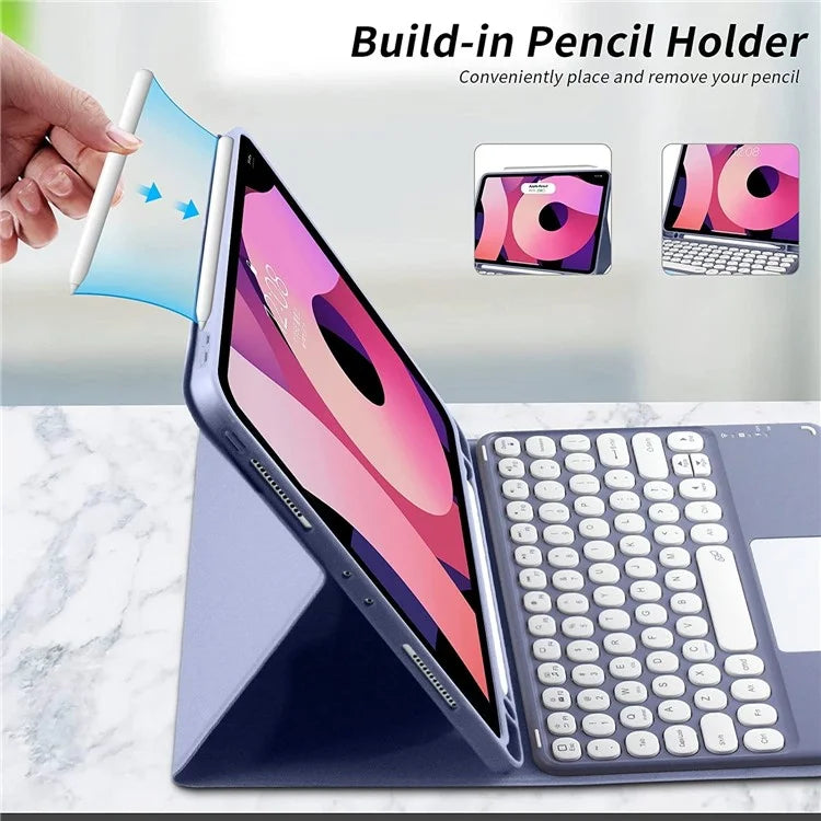 TP-1099 For iPad 10.9 (2022) Detachable Bluetooth Keyboard Case Pencil Slot Protective Tablet Case