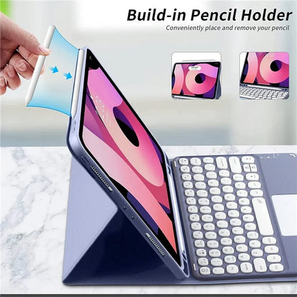 TP-1099 For iPad 10.9 (2022) Detachable Bluetooth Keyboard Case Pencil Slot Protective Tablet Case