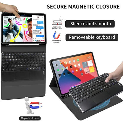 TP-1099 For iPad 10.9 (2022) Detachable Bluetooth Keyboard Case Pencil Slot Protective Tablet Case