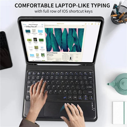 TP-1099 For iPad 10.9 (2022) Detachable Bluetooth Keyboard Case Pencil Slot Protective Tablet Case