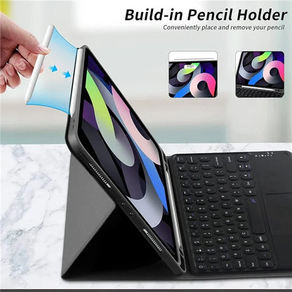 TP-1099 For iPad 10.9 (2022) Detachable Bluetooth Keyboard Case Pencil Slot Protective Tablet Case