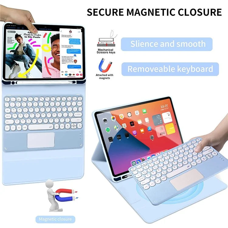 TP-1099 For iPad 10.9 (2022) Detachable Bluetooth Keyboard Case Pencil Slot Protective Tablet Case