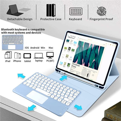 TP-1099 For iPad 10.9 (2022) Detachable Bluetooth Keyboard Case Pencil Slot Protective Tablet Case