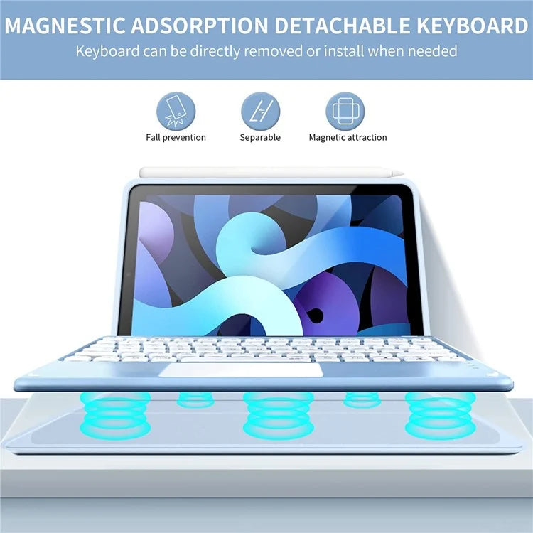TP-1099 For iPad 10.9 (2022) Detachable Bluetooth Keyboard Case Pencil Slot Protective Tablet Case
