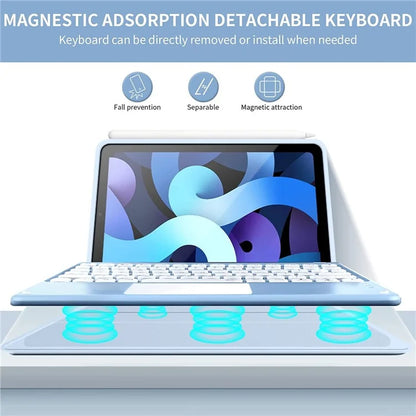 TP-1099 For iPad 10.9 (2022) Detachable Bluetooth Keyboard Case Pencil Slot Protective Tablet Case