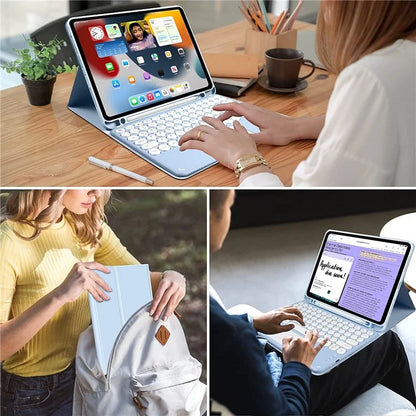 TP-1099 For iPad 10.9 (2022) Detachable Bluetooth Keyboard Case Pencil Slot Protective Tablet Case