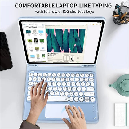 TP-1099 For iPad 10.9 (2022) Detachable Bluetooth Keyboard Case Pencil Slot Protective Tablet Case