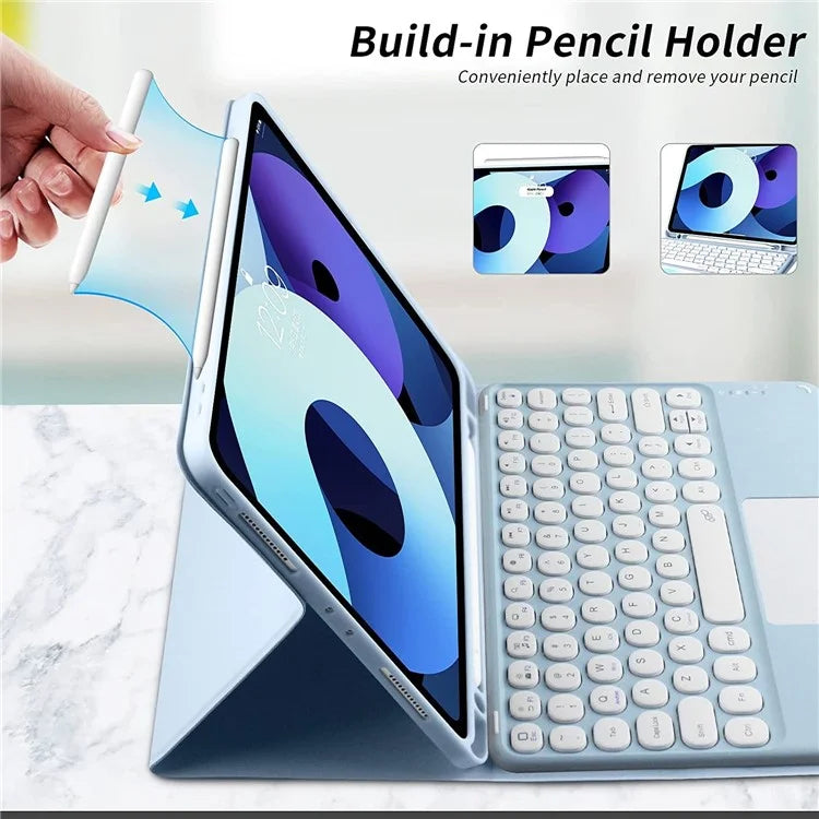 TP-1099 For iPad 10.9 (2022) Detachable Bluetooth Keyboard Case Pencil Slot Protective Tablet Case