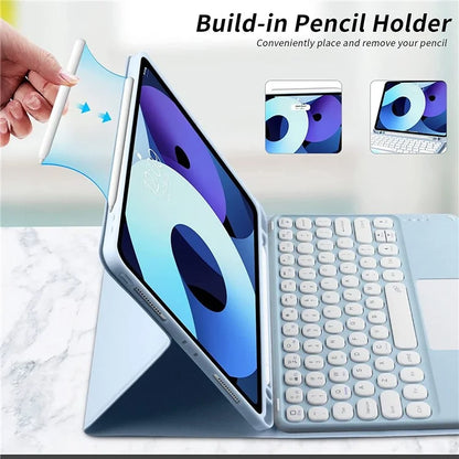 TP-1099 For iPad 10.9 (2022) Detachable Bluetooth Keyboard Case Pencil Slot Protective Tablet Case