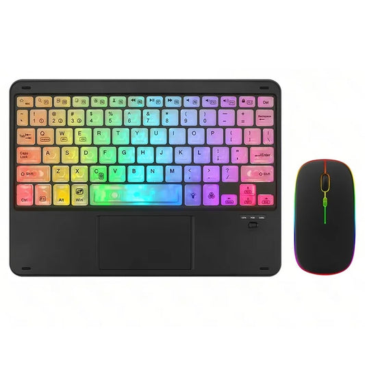 172 Wireless Keyboard and Mouse Combo RGB Backlit Bluetooth 5.1 Keyboard Mouse Set with Touchpad