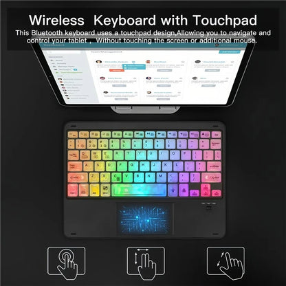 172 Wireless Touchpad Keyboard RGB Backlit Bluetooth 5.1 Rechargeable Keyboard