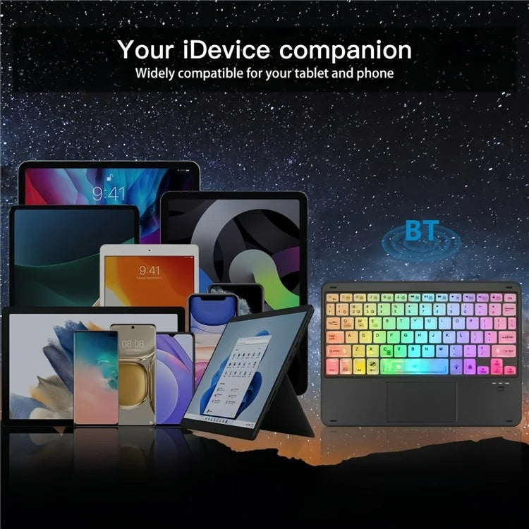 172 Wireless Touchpad Keyboard RGB Backlit Bluetooth 5.1 Rechargeable Keyboard