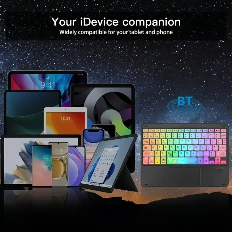 172 Wireless Touchpad Keyboard RGB Backlit Bluetooth 5.1 Rechargeable Keyboard