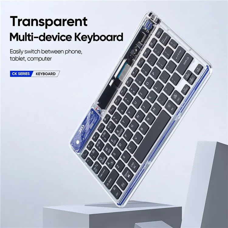 DUX DUCIS Transparent Bluetooth Keyboard 7 Colors Backlit Wireless Keyboard for Laptop / Computer / Desktop / PC
