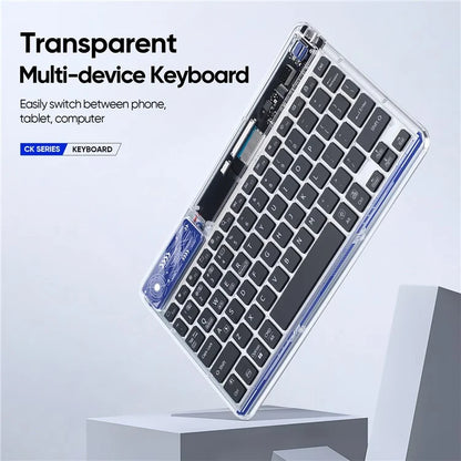 DUX DUCIS Transparent Bluetooth Keyboard 7 Colors Backlit Wireless Keyboard for Laptop / Computer / Desktop / PC