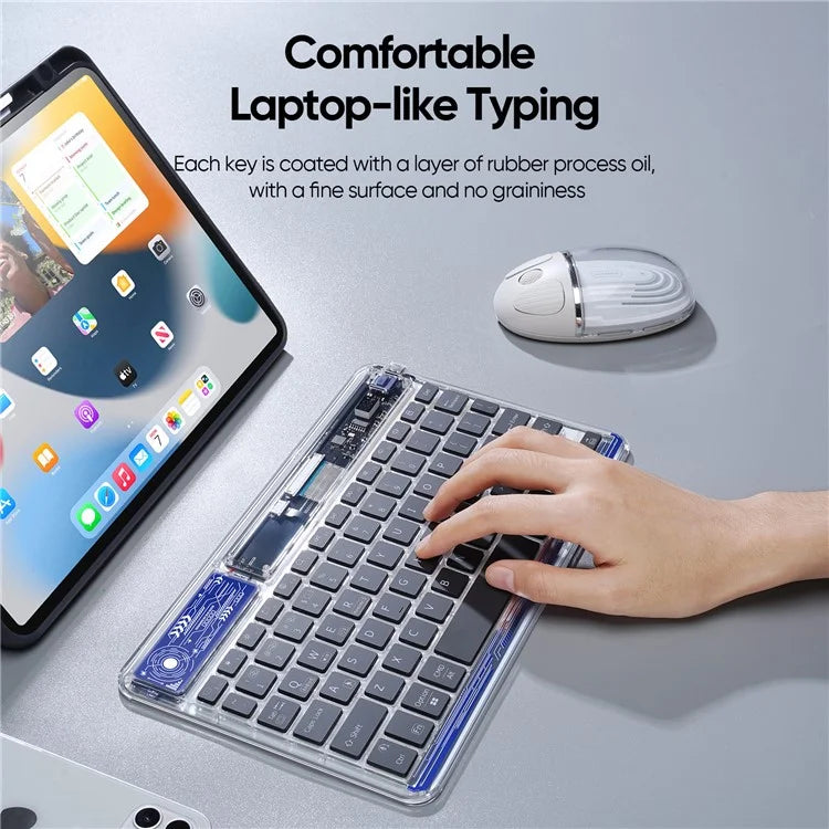 DUX DUCIS Transparent Bluetooth Keyboard 7 Colors Backlit Wireless Keyboard for Laptop / Computer / Desktop / PC
