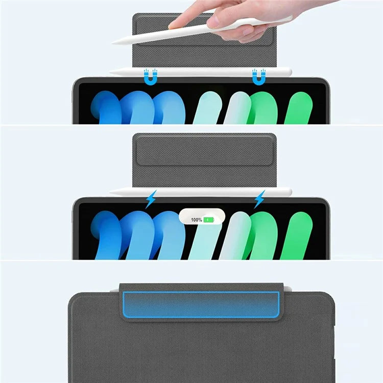Sk-3125 / 6 For iPad Air (2022) / (2020) / iPad Pro 11 (2022)(2021)(2020) Cover Magnetic Absorbed Leather Tablet Case with Bluetooth Keyboard
