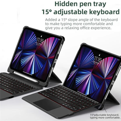 T5209D For iPad Pro 12.9-inch (2018) / (2020) / (2021) / (2022) Backlit Bluetooth Keyboard with PU Leather Tablet Case