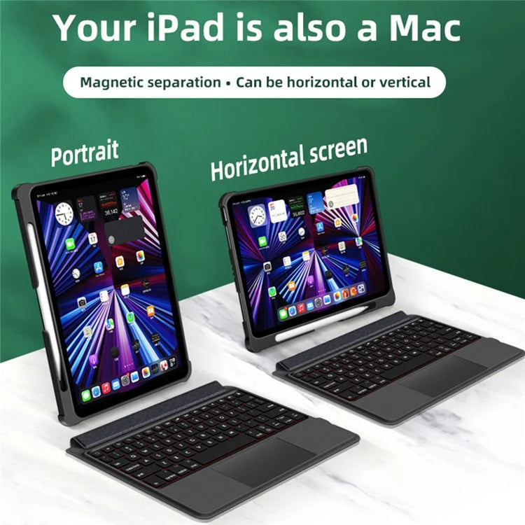 T5209D For iPad Pro 12.9-inch (2018) / (2020) / (2021) / (2022) Backlit Bluetooth Keyboard with PU Leather Tablet Case