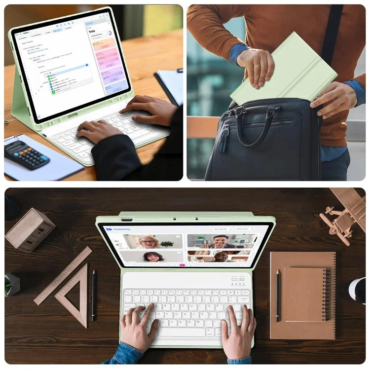SK-X810 For Samsung Galaxy Tab S9+ SM-X810 / X816B / X818U Leather Case with Detachable Wireless Bluetooth Keyboard