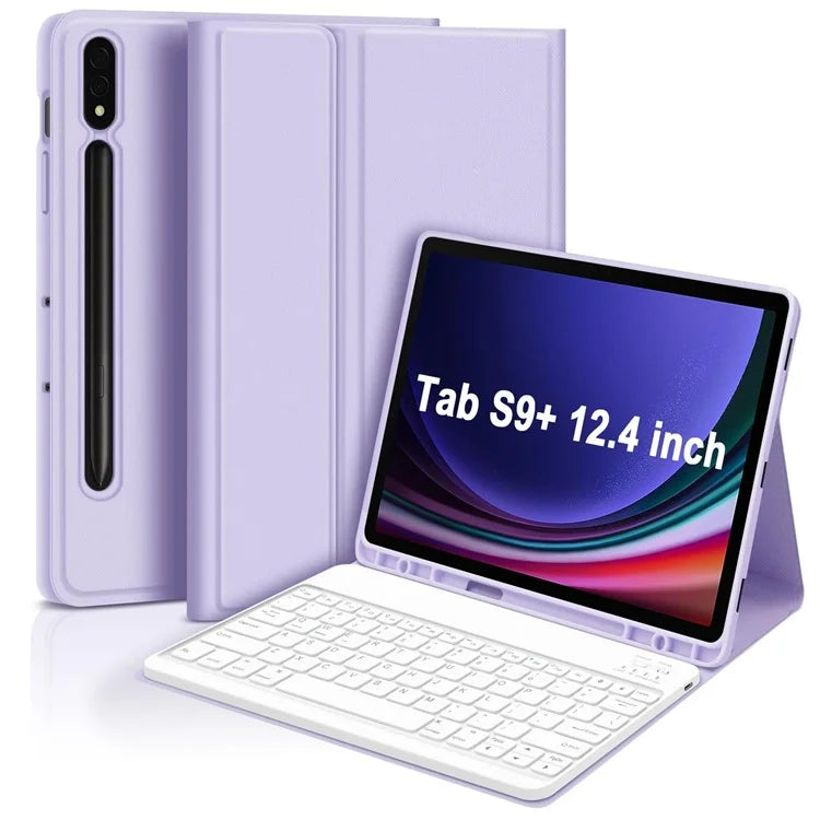SK-X810 For Samsung Galaxy Tab S9+ SM-X810 / X816B / X818U Leather Case with Detachable Wireless Bluetooth Keyboard