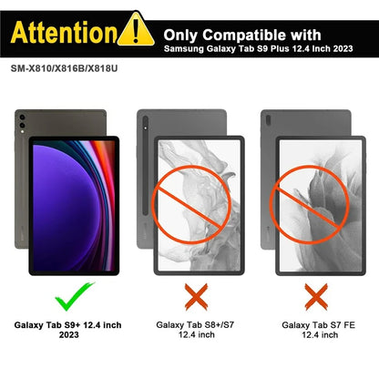 SK-X810 For Samsung Galaxy Tab S9+ SM-X810 / X816B / X818U Leather Case with Detachable Wireless Bluetooth Keyboard