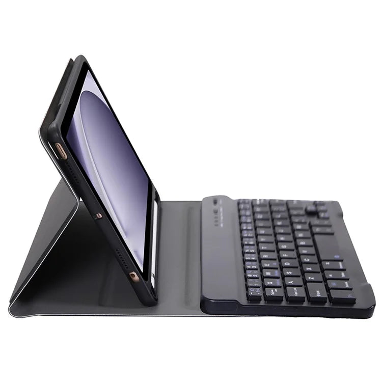 A221B For Samsung Galaxy Tab A9 X110 X115 Protective Leather Case + Bluetooth Keyboard with Pen Slot