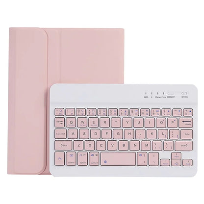 A221B For Samsung Galaxy Tab A9 X110 X115 Protective Leather Case + Bluetooth Keyboard with Pen Slot